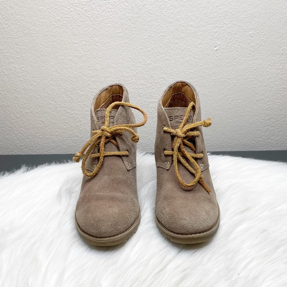 Sperry Top-Sider Tan Ankle Wedge Booties Size 6 - Picture 4 of 10